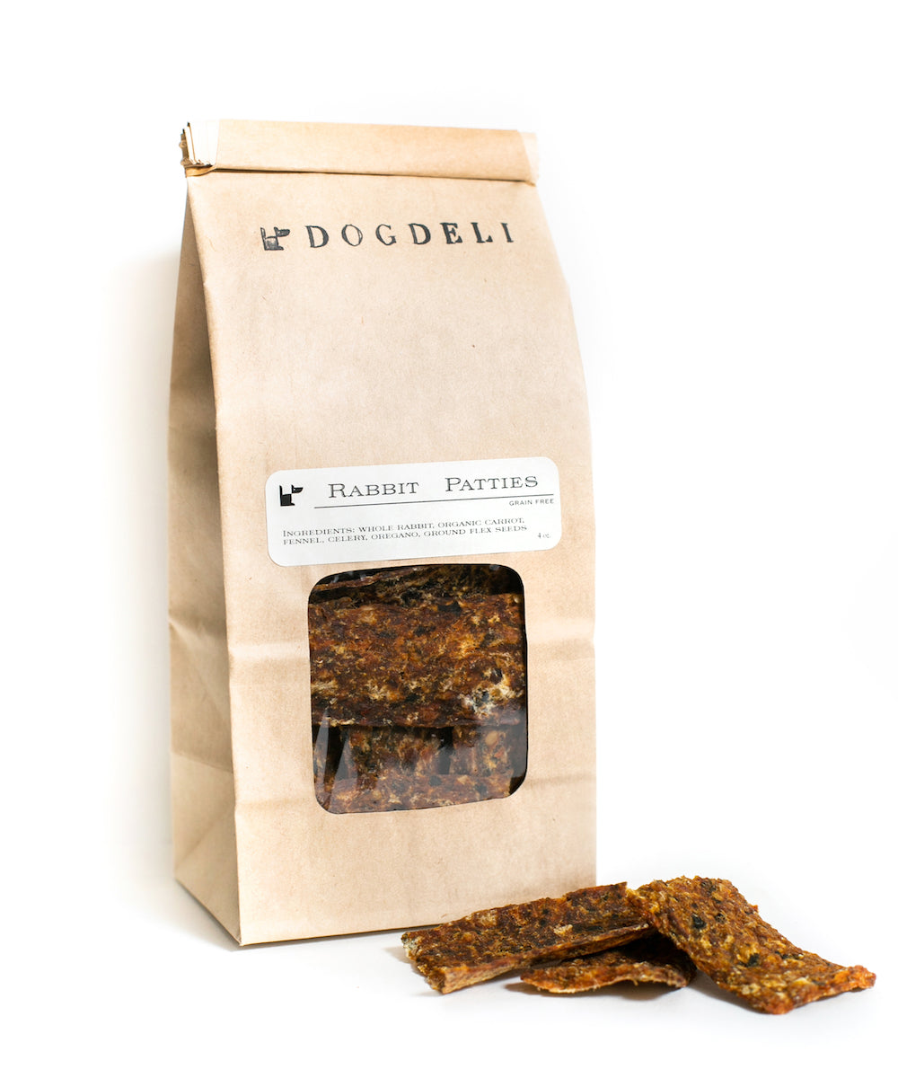Rabbit Dog Treats | Dehydrated Rabbit Patties for Dogs | DOGDELI